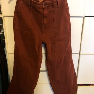 burnt orange wide leg pants